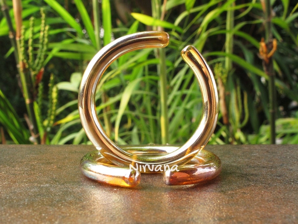 1 Pair (2 Pieces) Nirvana's Silver/Gold Color Glass Hoops