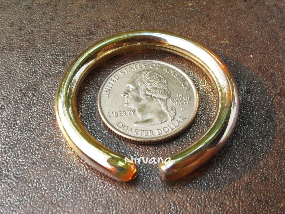 1 Pair (2 Pieces) Nirvana's Silver/Gold Color Glass Hoops