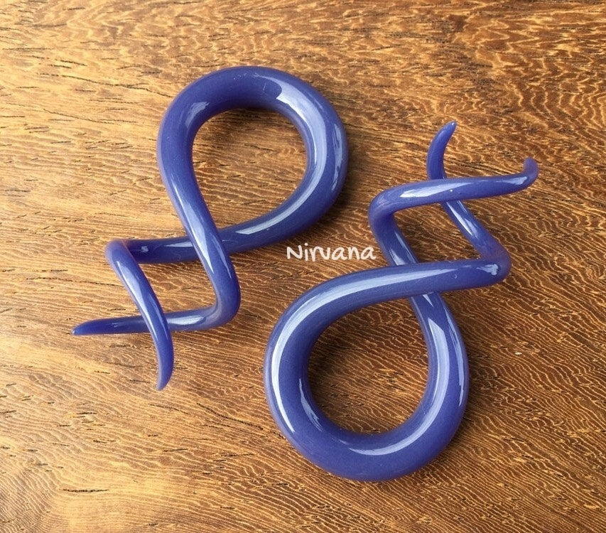 1 Pair (2 Pieces) Purple Cork Screw Spirals