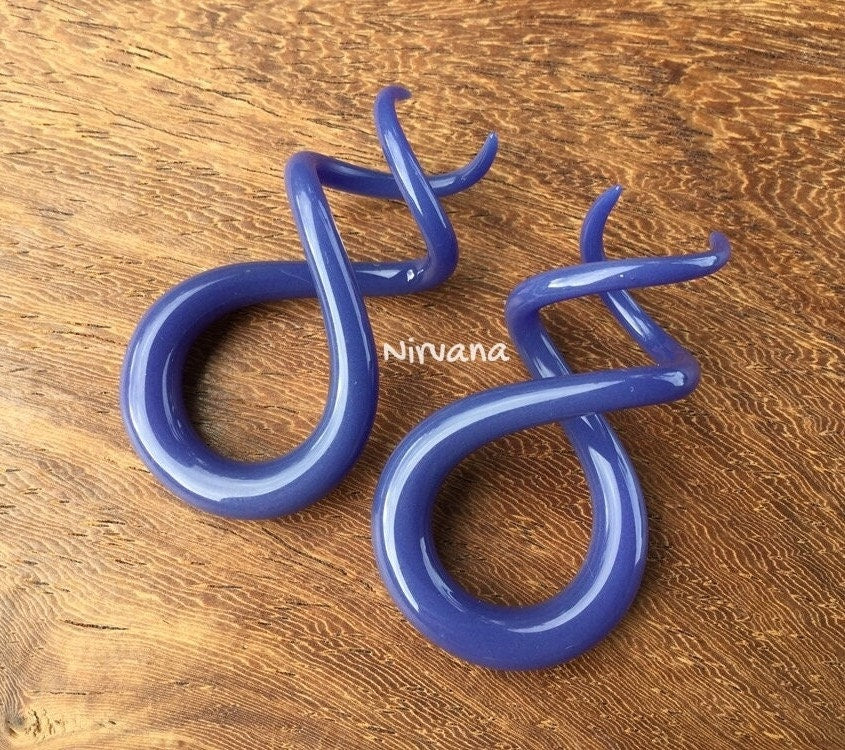1 Pair (2 Pieces) Purple Cork Screw Spirals