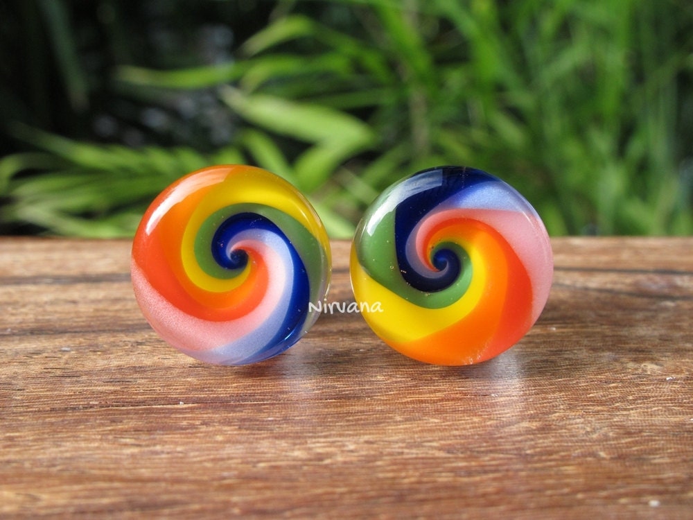 1 Pair (2 Pieces) Kate's Tornado Rainbow Plugs