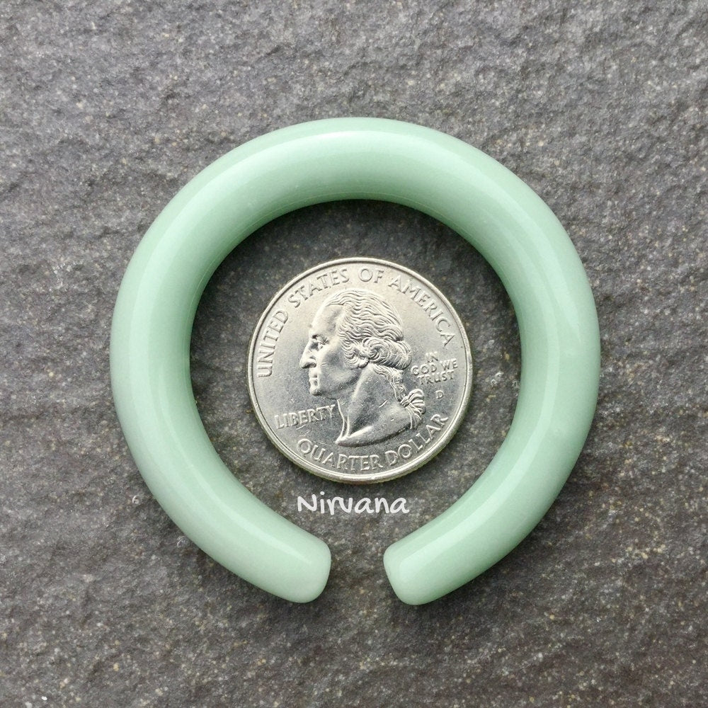 1 Pair (2 Pieces) Nirvana's Mint Glass Hoops