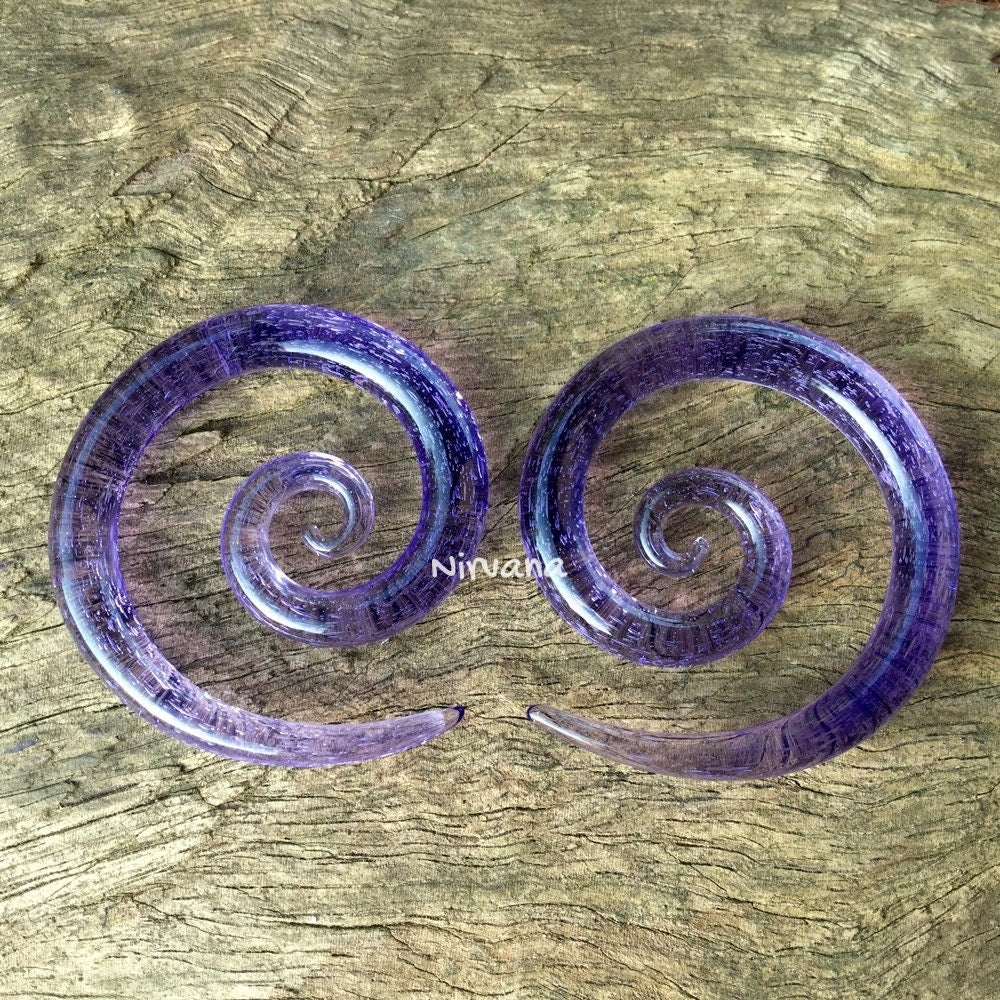 1 Pair (2 Pieces) Purple Rain Bubbles Super Spirals
