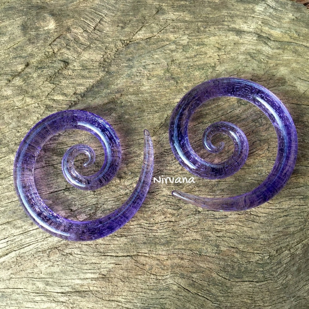 1 Pair (2 Pieces) Purple Rain Bubbles Super Spirals