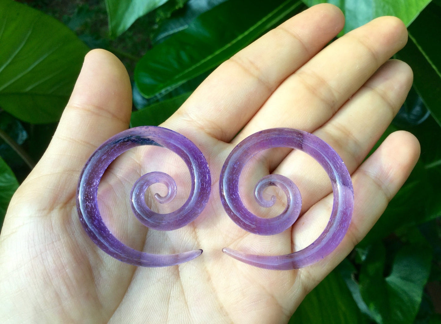 1 Pair (2 Pieces) Purple Rain Bubbles Super Spirals
