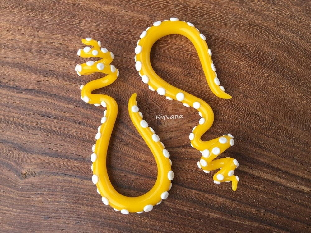 1 Pair (2 Pieces) - Yellow Octopus Ear Shapes