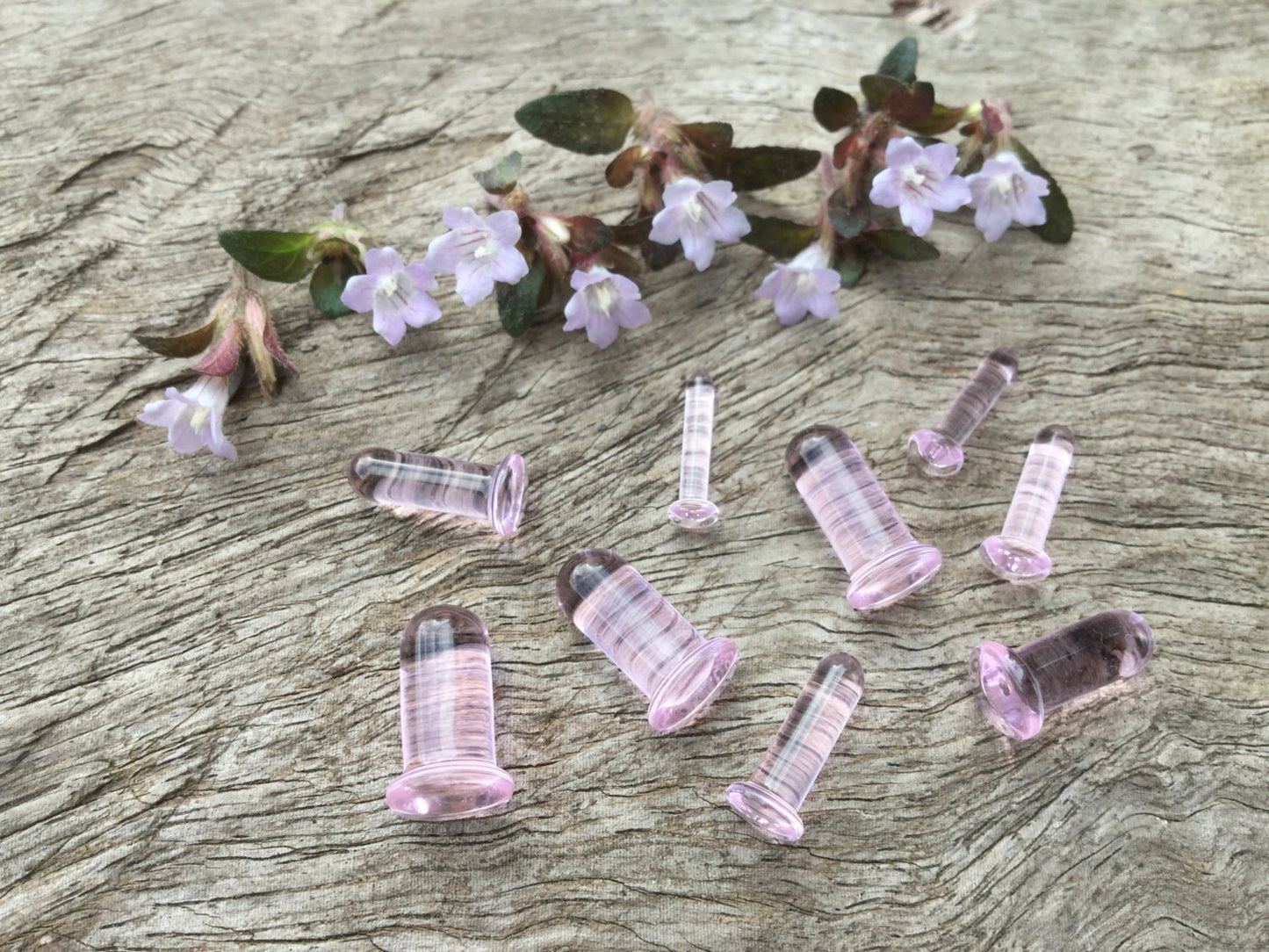 8 Pairs (16 Pieces) Black or other Color Single Flared Glass Plugs Stretching Set