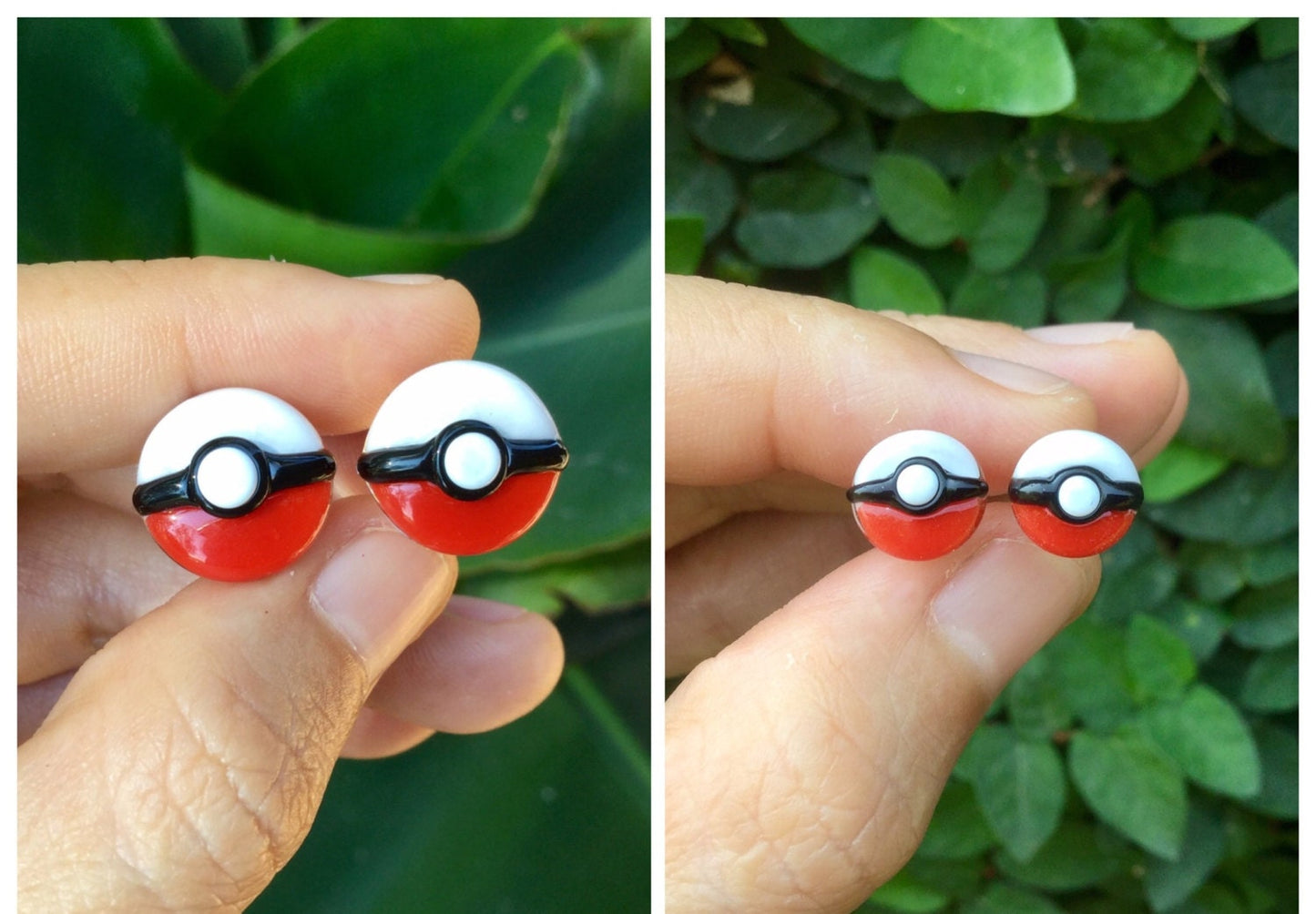1 Pair (2 Pieces) Pokemon Stye Poke Ball Pyrex Glass Plugs
