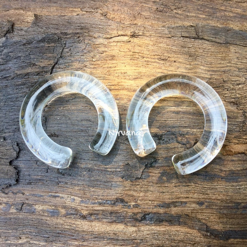 1 Pair (2 Pieces) Mini Clear Nirvana Hoops 30 mm - 40 mm (Smaller than our Normal Sized Hoops)
