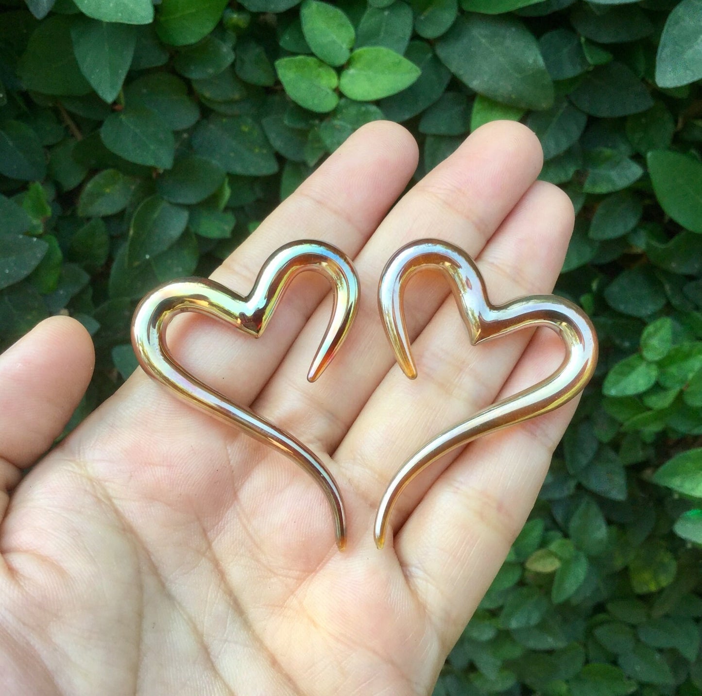 1 Pair (2 Pieces) Silver/Gold Heart Spirals