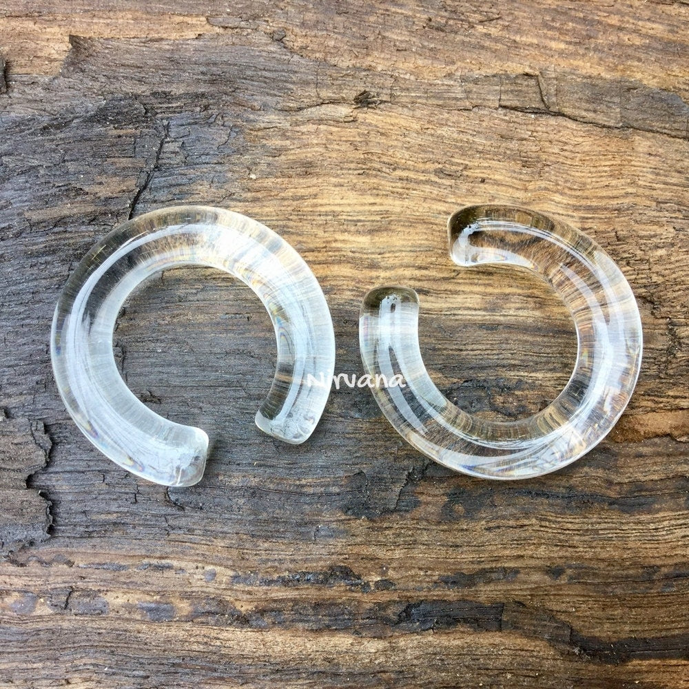 1 Pair (2 Pieces) Mini Clear Nirvana Hoops 30 mm - 40 mm (Smaller than our Normal Sized Hoops)