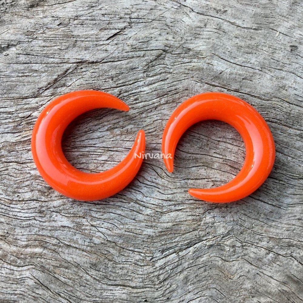 1 Pair (2 Pieces) Glass Orange Septum Pinchers