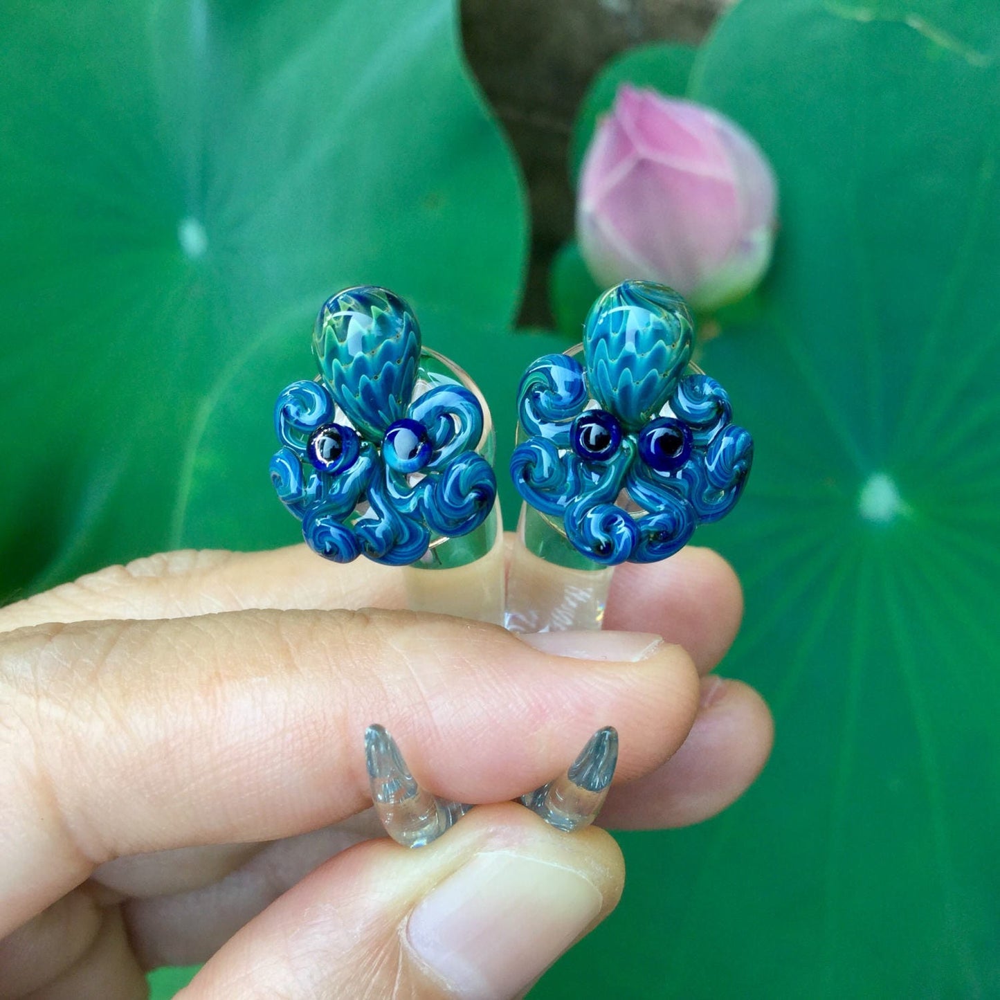 1 Pair (2 Pieces) Octopus Claws in Exotic Dark Blue Green