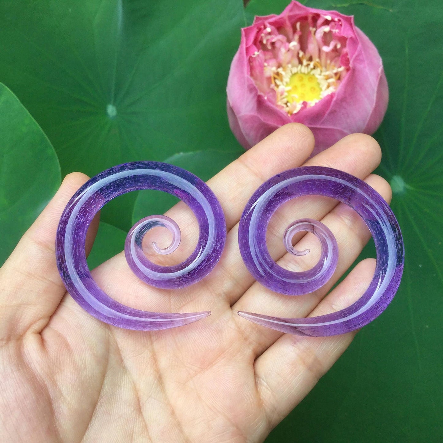 1 Pair (2 Pieces) Purple Rain Bubbles Super Spirals