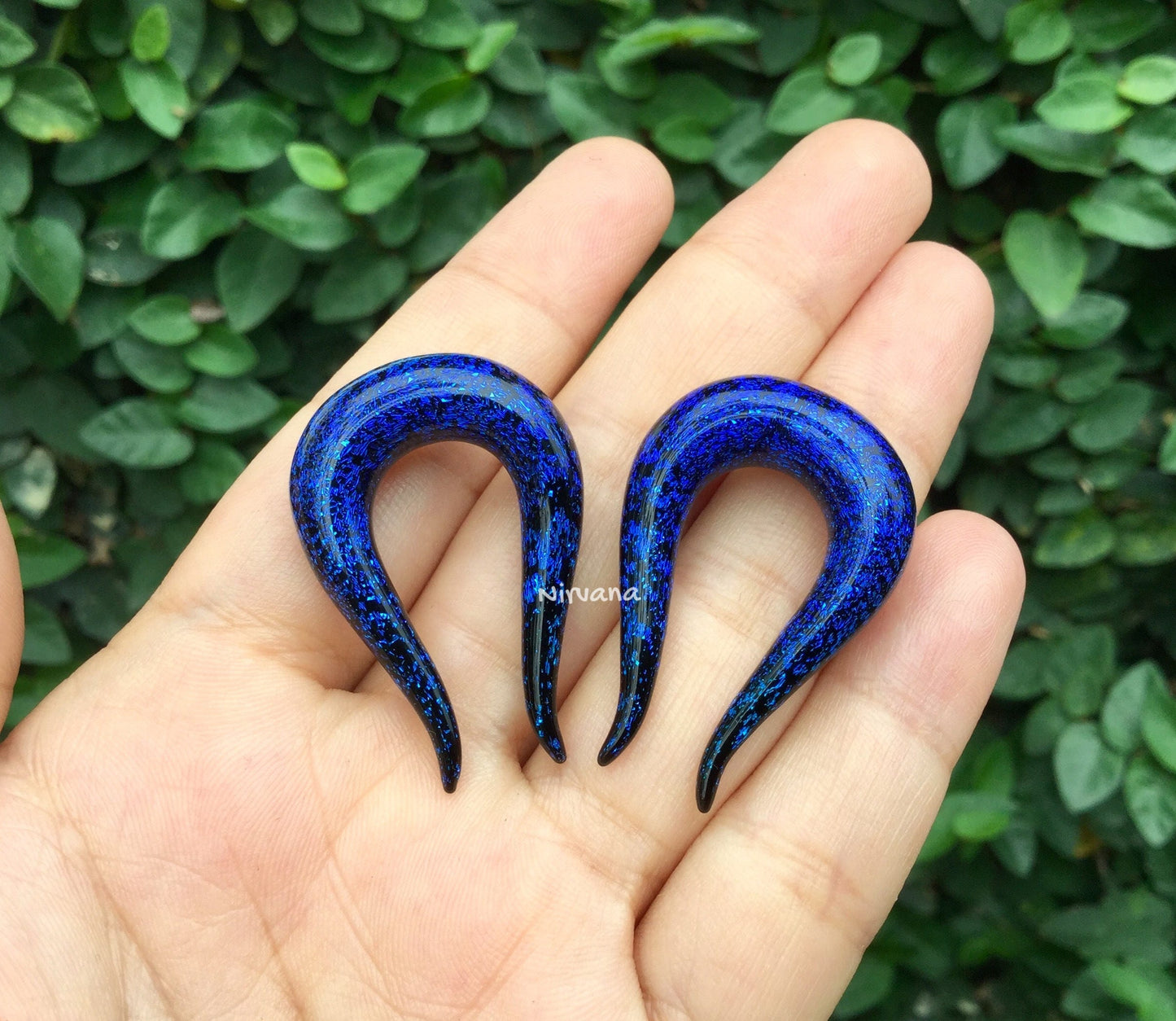 1 Pair (2 Pieces) Dichroic Sapphire Cobalt Blue Omega Gauges