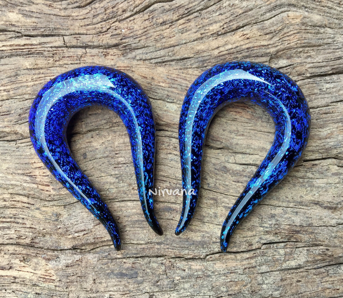1 Pair (2 Pieces) Dichroic Sapphire Cobalt Blue Omega Gauges