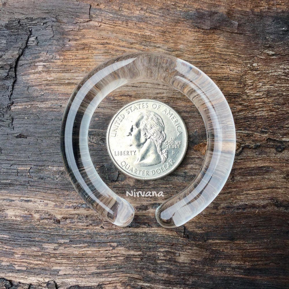 1 Pair (2 Pieces) Nirvana's Clear Glass Hoops