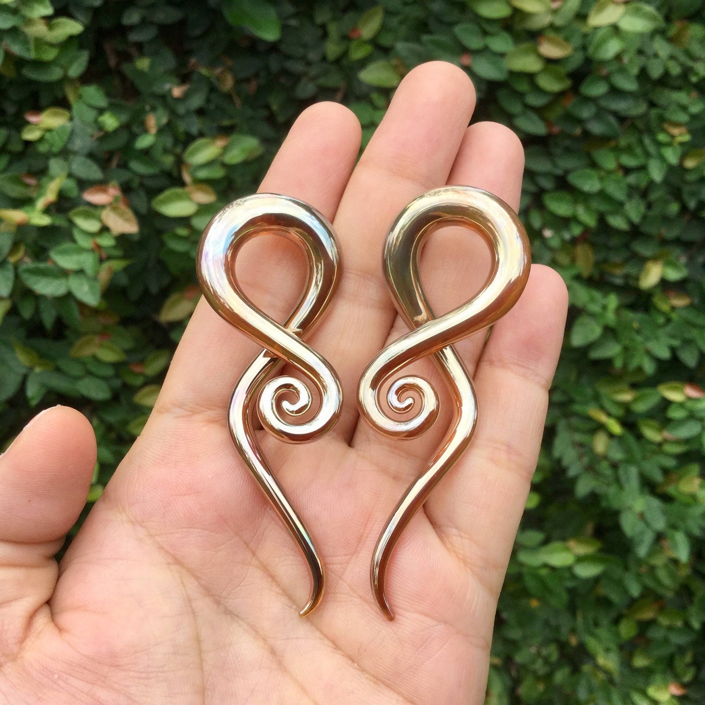 1 Pair (2 Pieces) Real Silver/Gold Color Glass Note Spirals