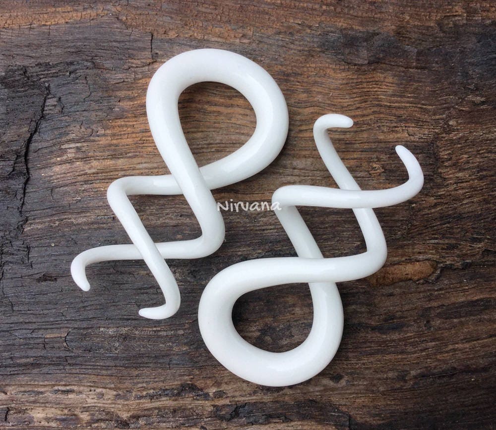 1 Pair (2 Pieces) White Cork Screw Spirals