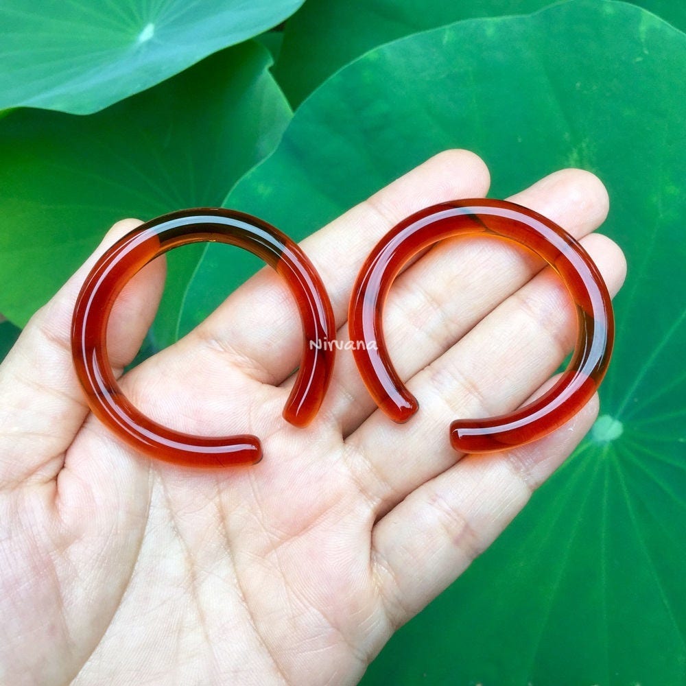 1 Pair (2 Pieces) Nirvana's Imitation Amber Color Glass Hoops