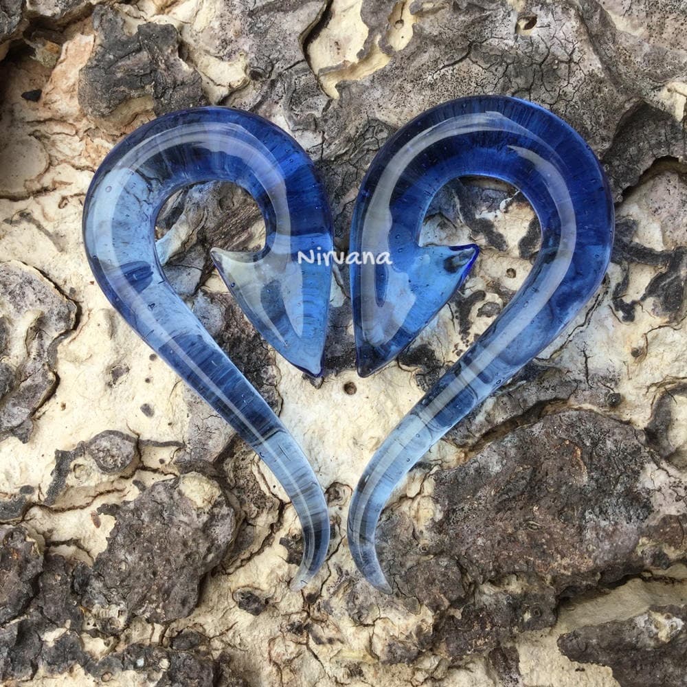 1 Pair (2 Pieces) Translucent Light Blue South Pacific Islands Tribal Fish Hooks
