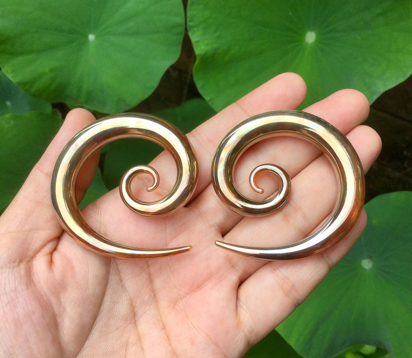 1 Pair (2 Pieces) Silver/Gold Color Super Spirals