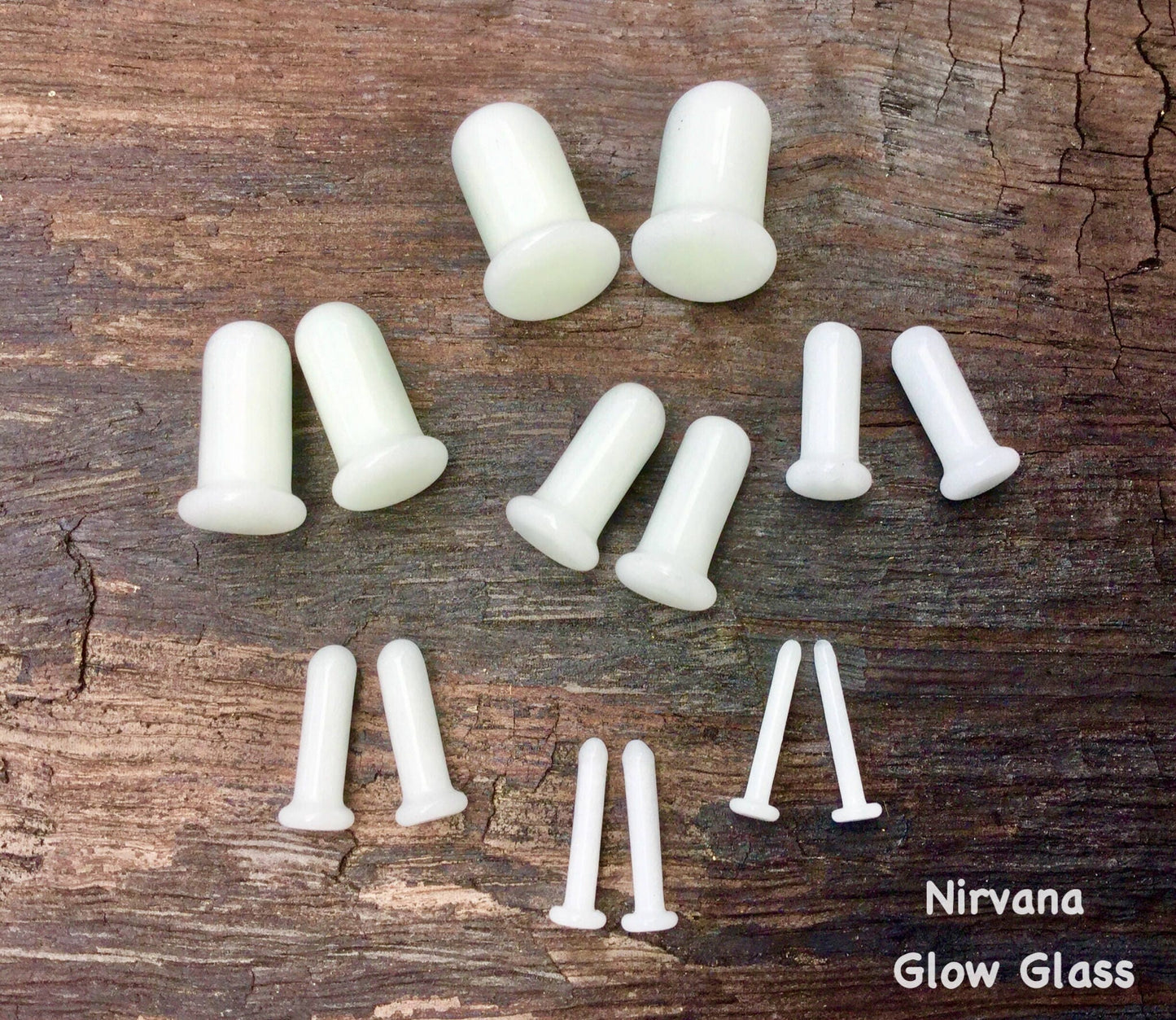 8 Pairs (16 Pieces) Black or other Color Single Flared Glass Plugs Stretching Set