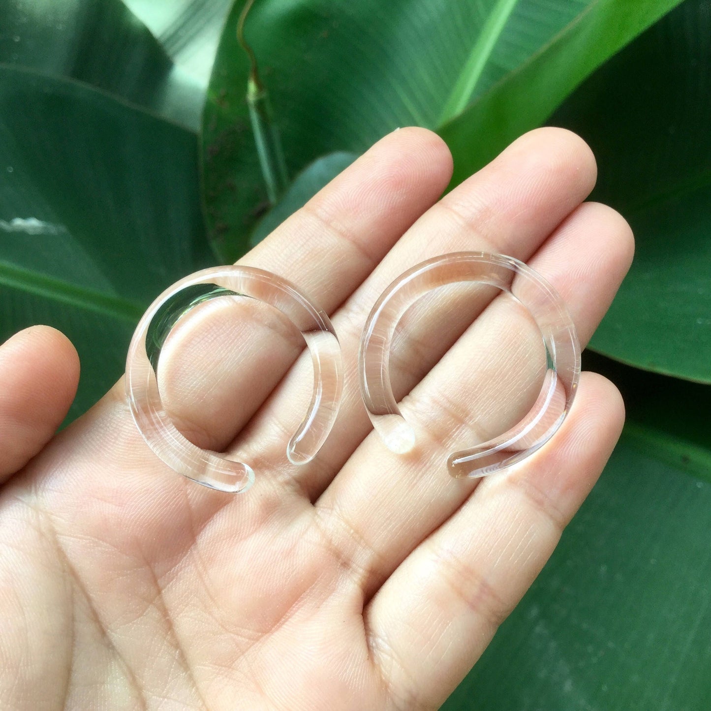 1 Pair (2 Pieces) Mini Clear Nirvana Hoops 30 mm - 40 mm (Smaller than our Normal Sized Hoops)