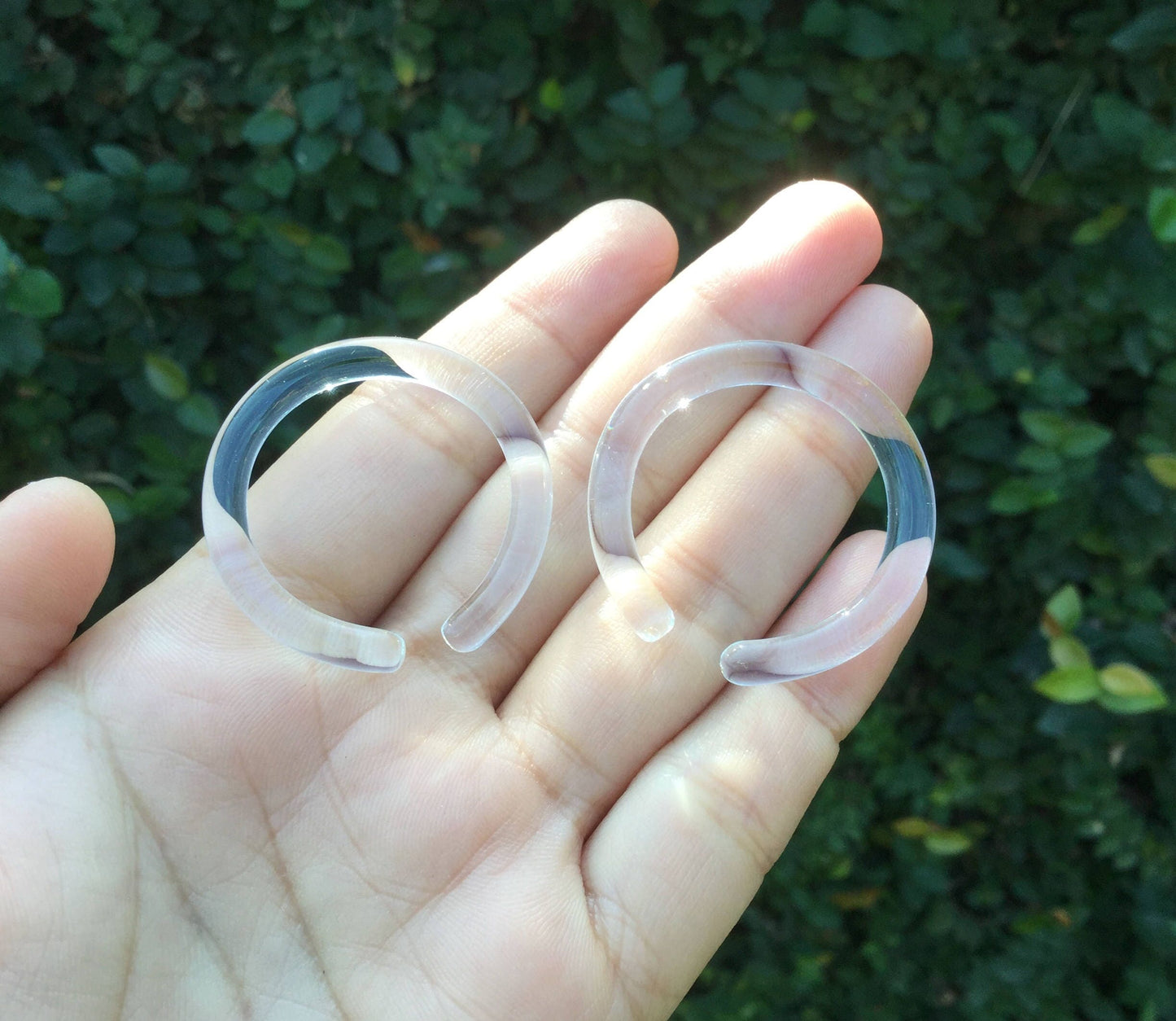 1 Pair (2 Pieces) Mini Clear Nirvana Hoops 30 mm - 40 mm (Smaller than our Normal Sized Hoops)