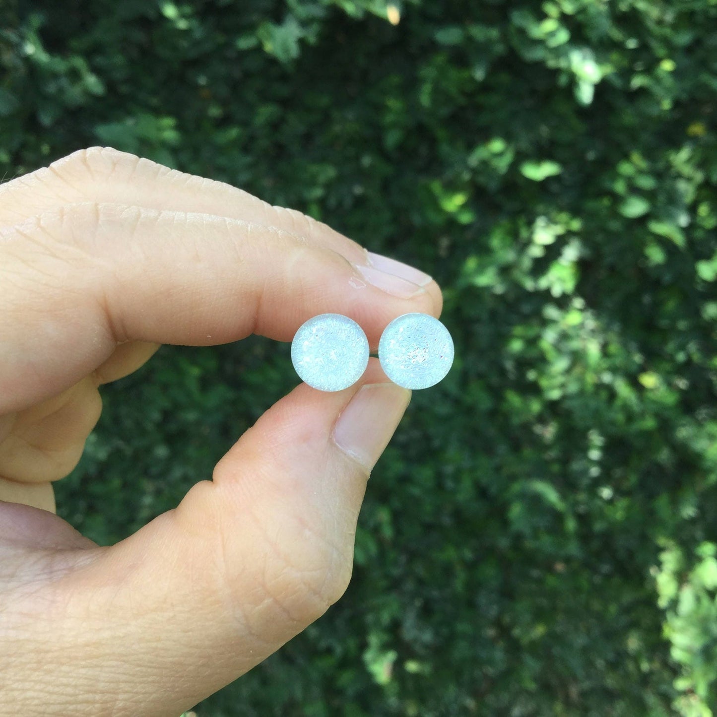 1 Pair (2 Pieces) Pearlescent "GRAY" Dichroic Glass Plugs