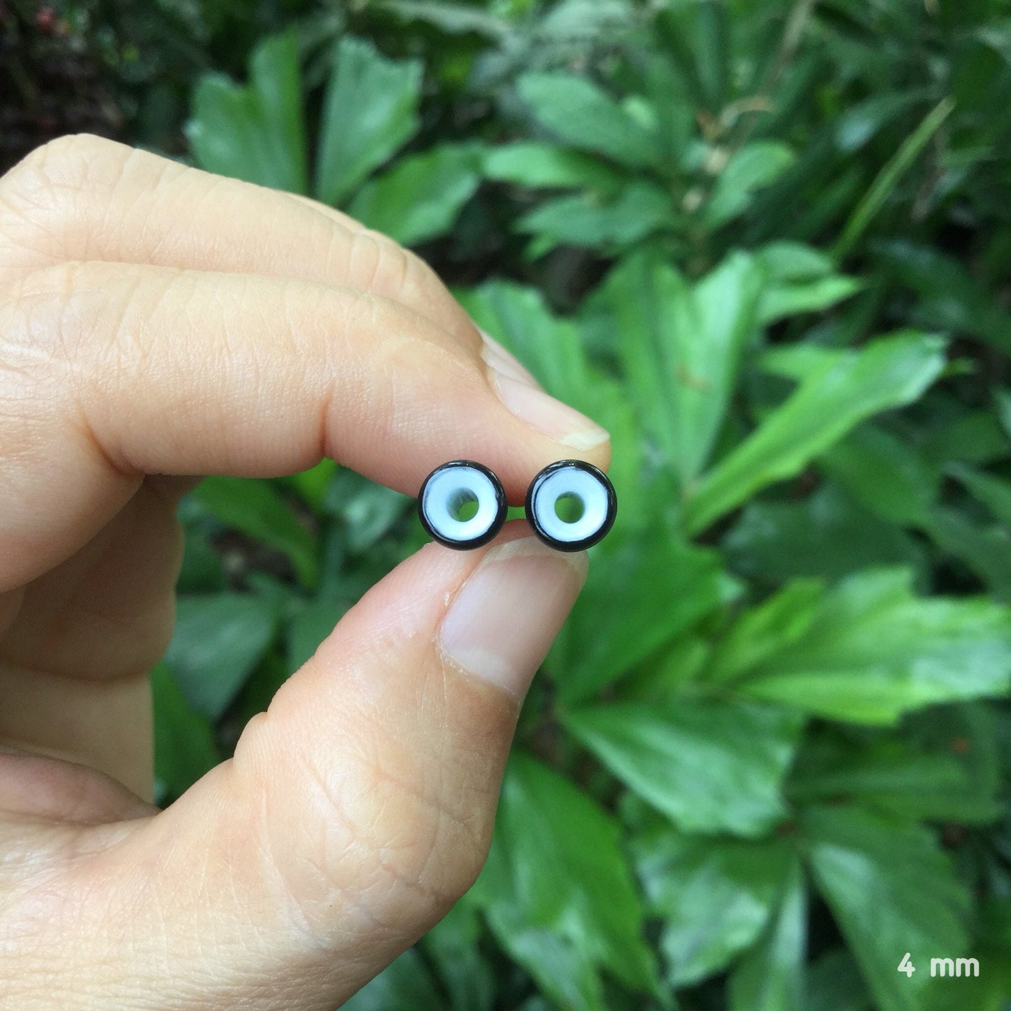 1 Pair (2 Pieces) Black & White 2 Tone Tunnels Glass
