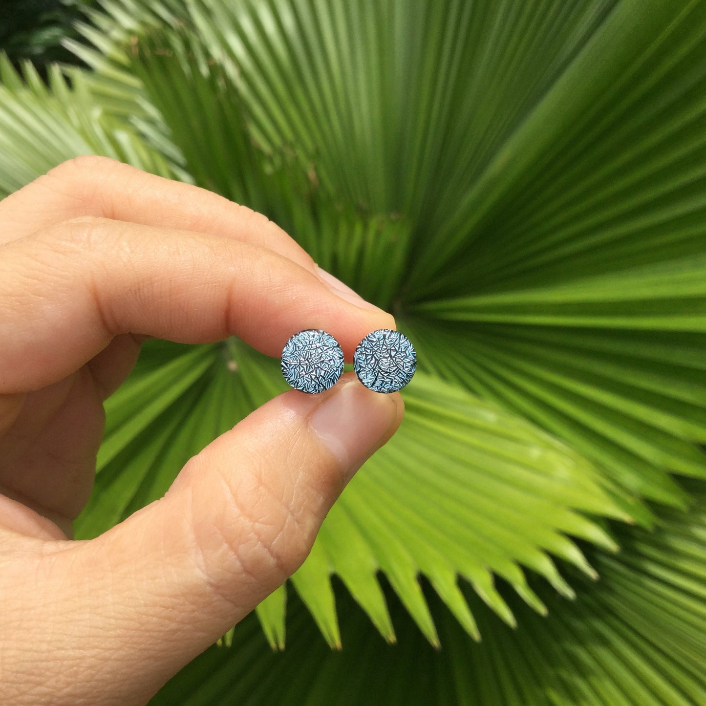 1 Pair (2 Pieces) Dark Silver Dichroic Glass Plugs