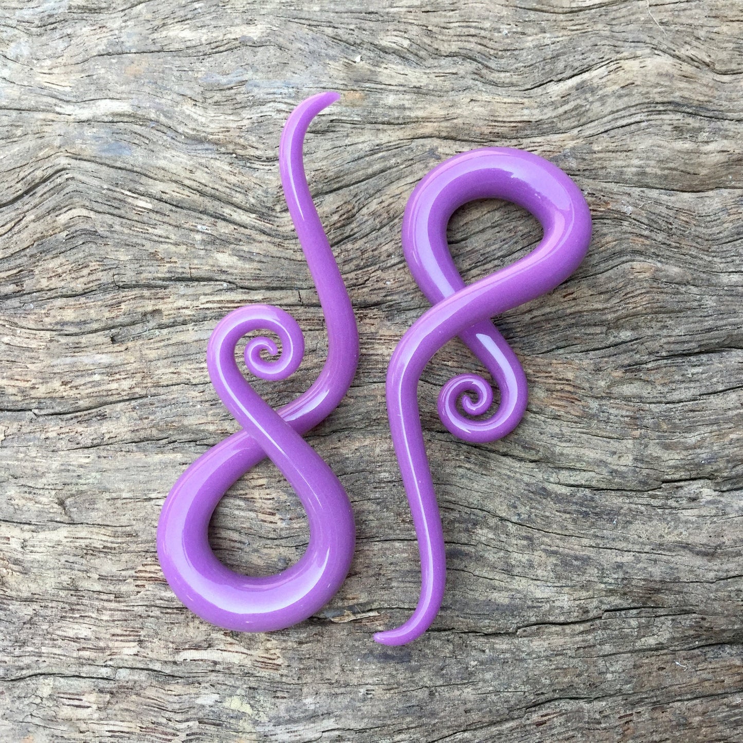 1 Pair (2 Pieces) Mauve Note Spirals