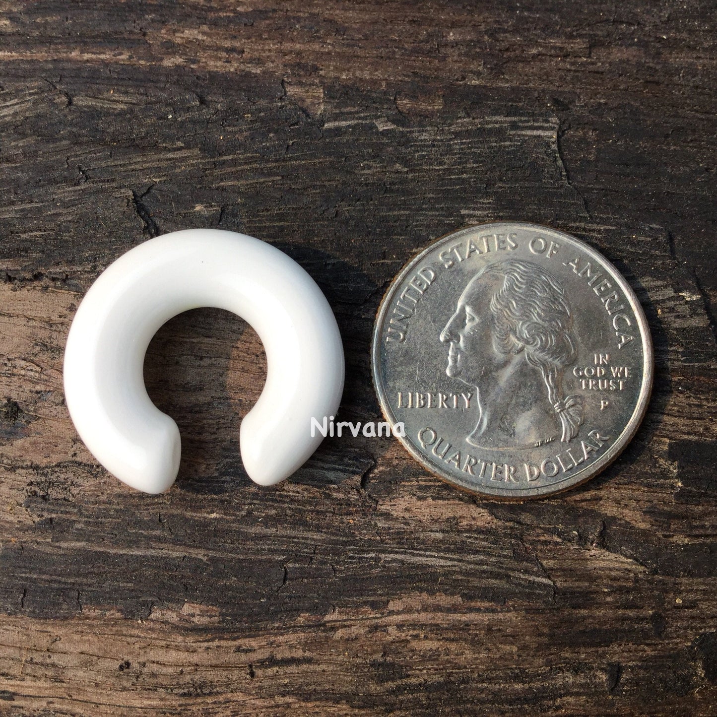 1 Pair (2 Pieces) Mini White Nirvana Glass Hoops (Smaller in Overall Height than Normal)