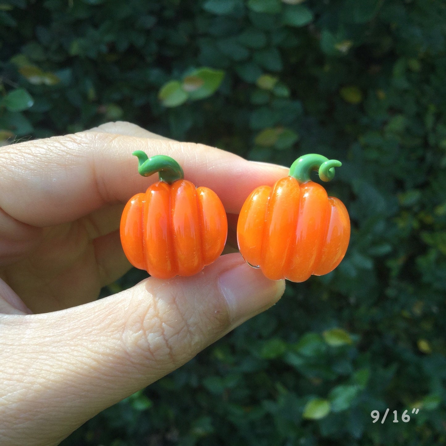 1 Pair (2 Pieces) Halloween Pumpkin Pyrex Glass Plugs