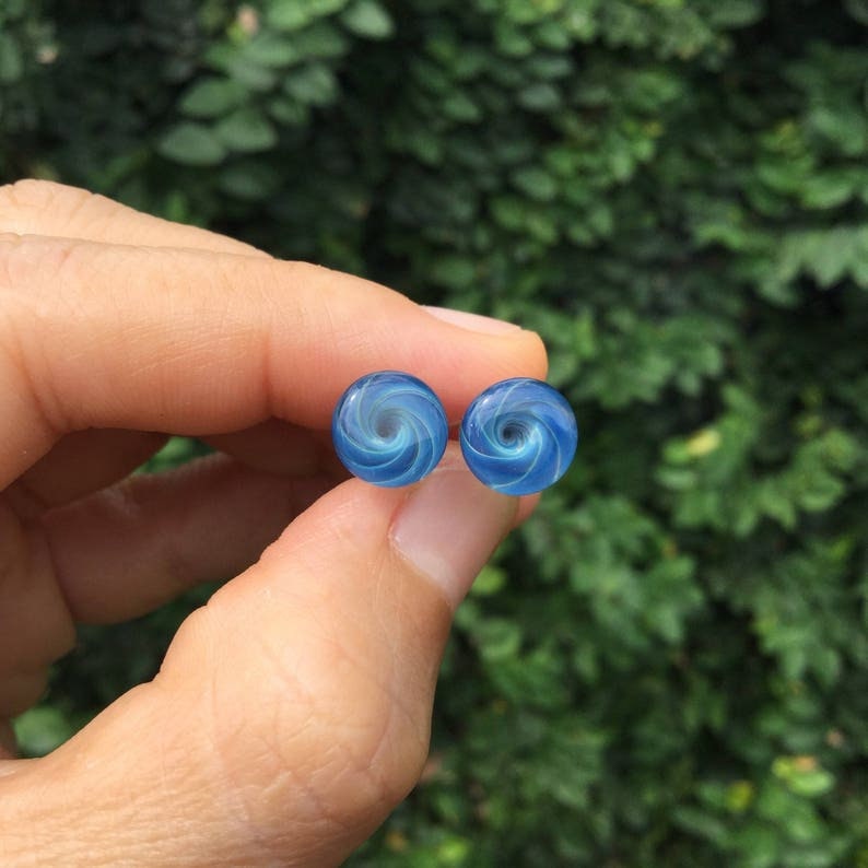 1 Pair (2 Pieces) Exotic Blue Tornado Vortex Plugs