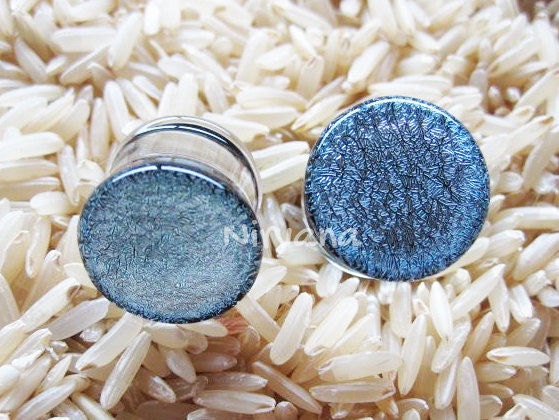 1 Pair (2 Pieces) Custom Colors Pyrex Dichroic Glass Plugs
