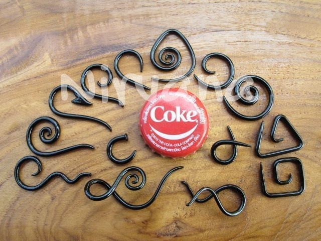 1 Pair Only (2 Pieces) - Pyrex Glass Micro Minis Ear Jewelry Spirals Custom Made Any Standard Color & Shape