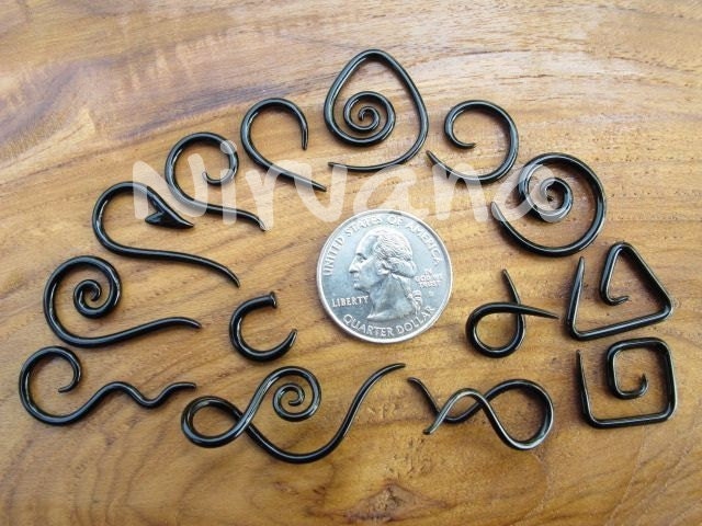 1 Pair Only (2 Pieces) - Pyrex Glass Micro Minis Ear Jewelry Spirals Custom Made Any Standard Color & Shape