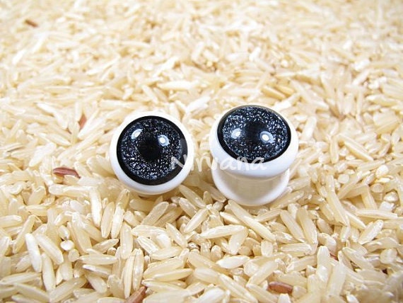 1 Pair (2 Pieces) Dichroic Green Eye Plugs Pyrex Glass