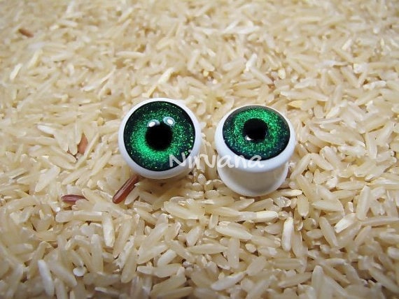 1 Pair (2 Pieces) Dichroic Sapphire Eye Plugs Pyrex Glass