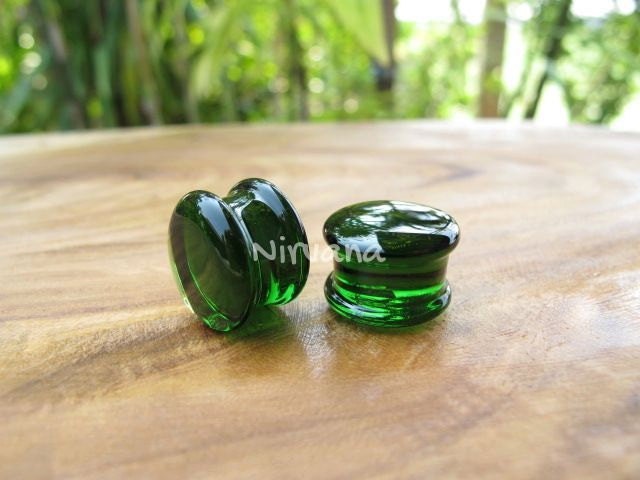 1 Pair (2 Pieces) - Custom Solid Color Glass Plugs
