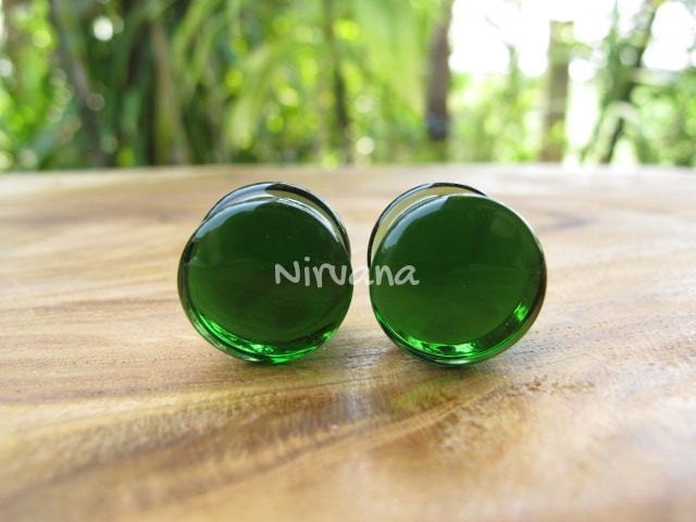 1 Pair (2 Pieces) - Custom Solid Color Glass Plugs