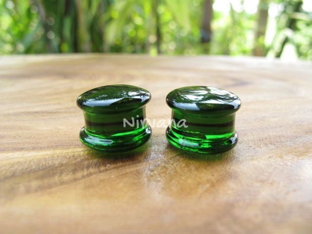 1 Pair (2 Pieces) - Custom Solid Color Glass Plugs