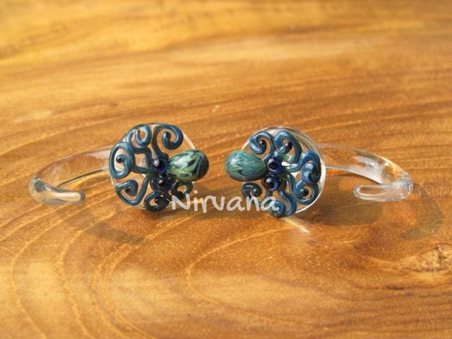 1 Pair (2 Pieces) Octopus Claws in Exotic Dark Blue Green