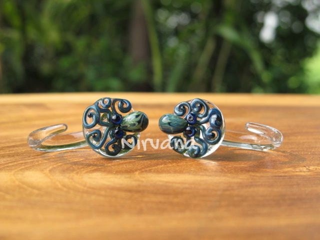 1 Pair (2 Pieces) Octopus Claws in Exotic Dark Blue Green