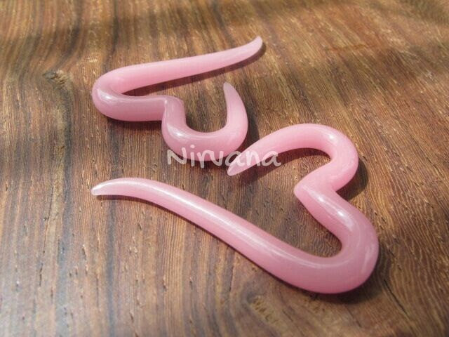 1 Pair (2 Pieces) Pink Heart Spirals