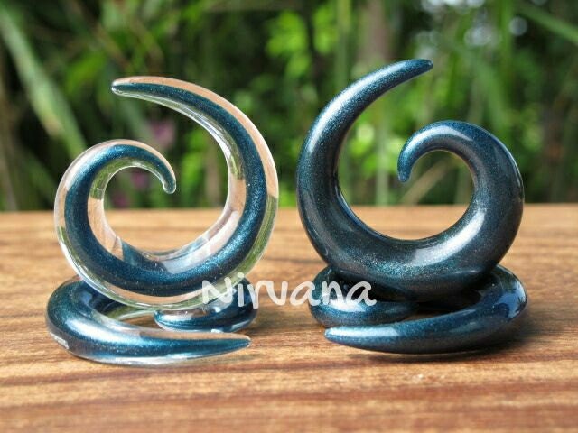 1 Pair (2 Pieces) Solid or Encased Solid Color Glass Custom Ear Shapes