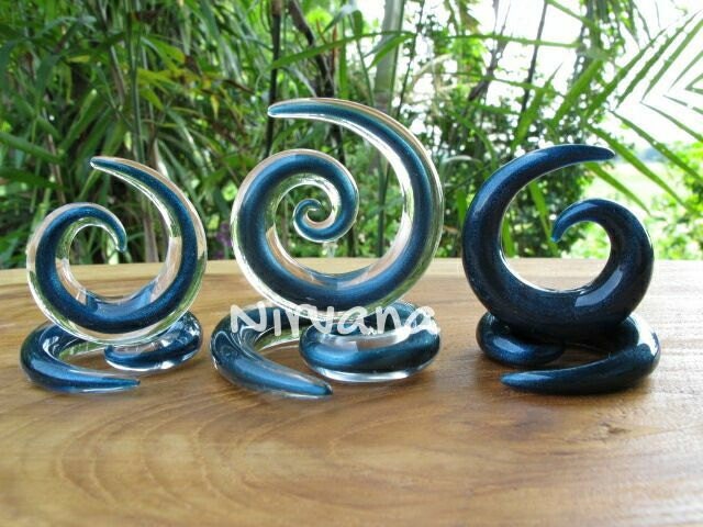 1 Pair (2 Pieces) Solid or Encased Solid Color Glass Custom Ear Shapes