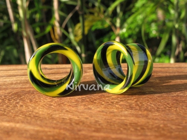 1 Pair (2 Pieces) Jamaica Tunnels Pyrex Glass